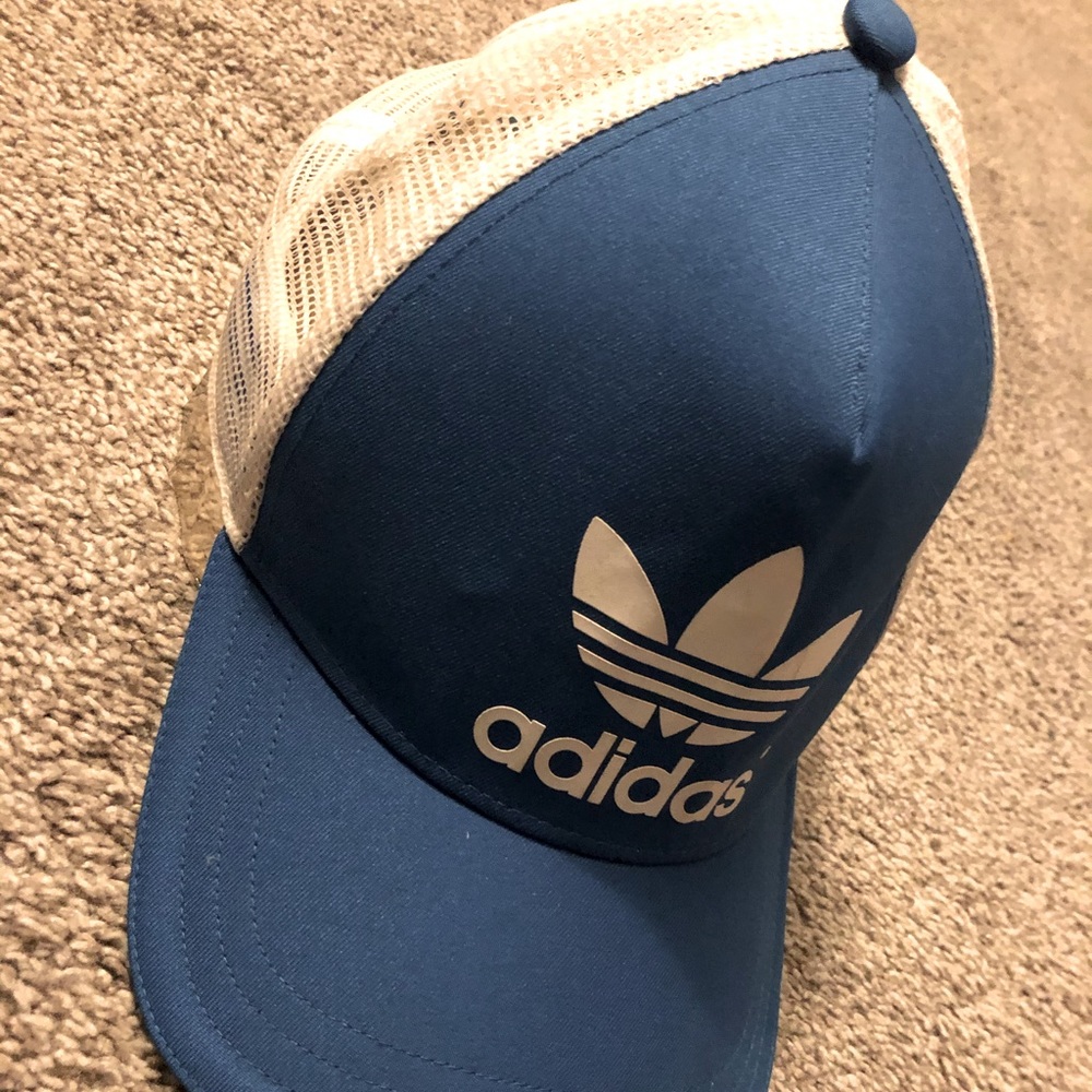 Royal blue white Adidas baseball cap hat